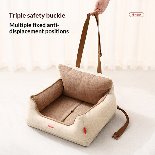 Coussin Siège Avant Voiture pour Petit & Moyen Chien — 55×50×35 cm