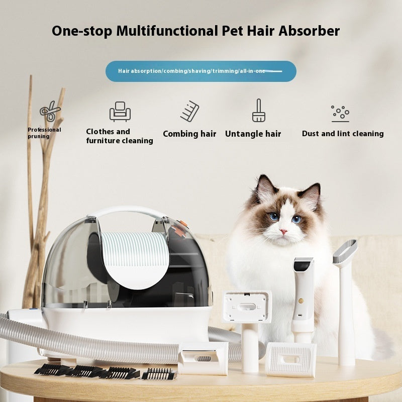 Station de Toilettage avec Aspiration & Tondeuse — 400W, Bac 3L