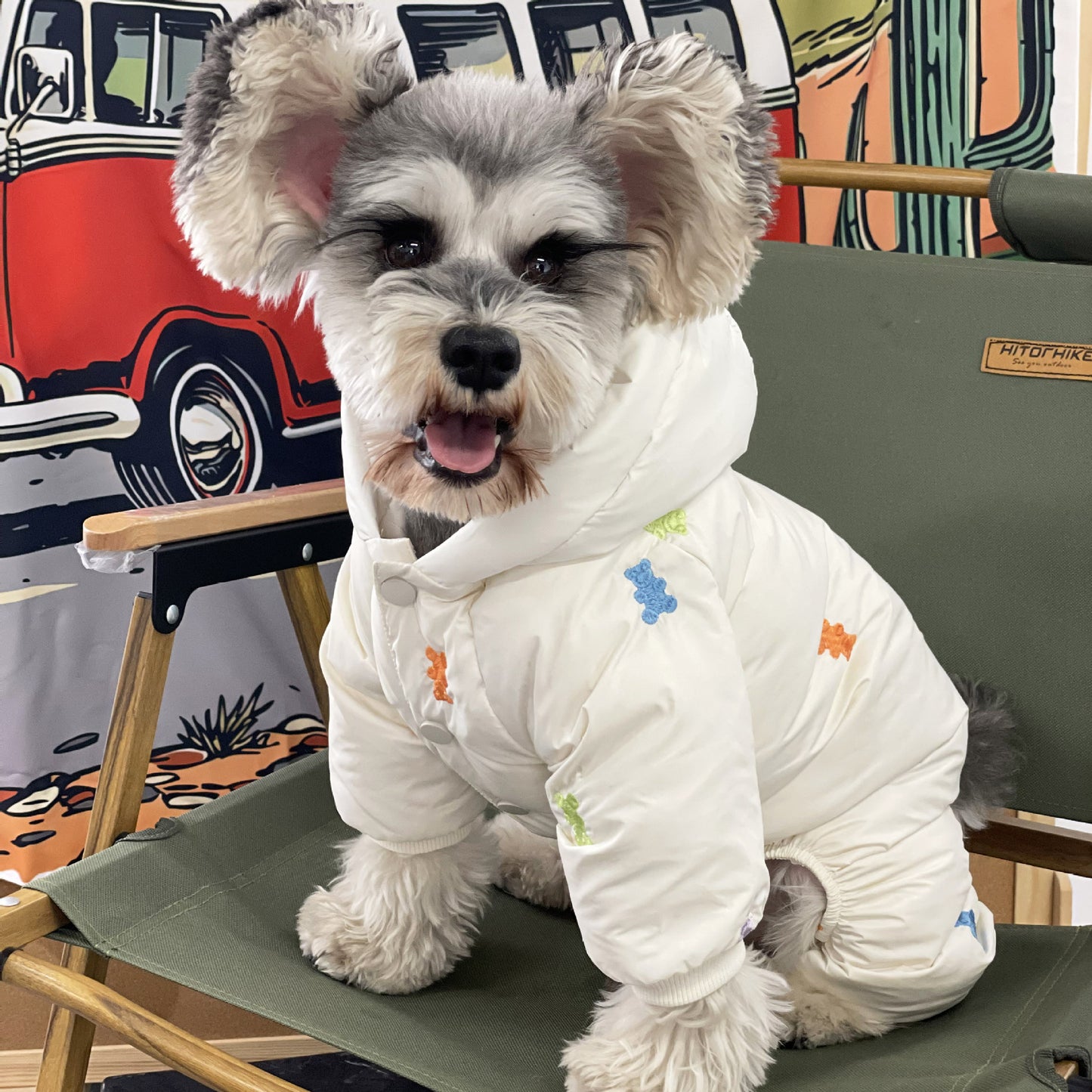 Doudoune à Capuche pour Chien – Chaude, 4 Pattes, Polyester Rembourré