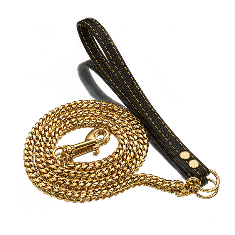 Laisse Chaîne Cuban Link en Acier Inoxydable pour Chien