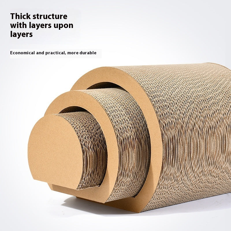 Set 3 Pièces Griffoir Tunnel & Chatière pour Chat – Carton Naturel
