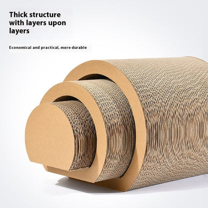 Set 3 Pièces Griffoir Tunnel & Chatière pour Chat – Carton Naturel