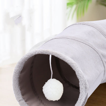 Tunnel en S Pliable pour Chat – Suède Doux, Léger & Compact