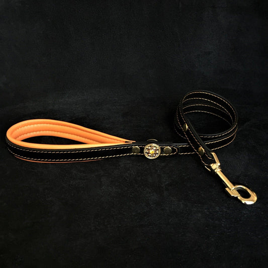 ''Bijou'' harness Black & Orange for big dogs-1