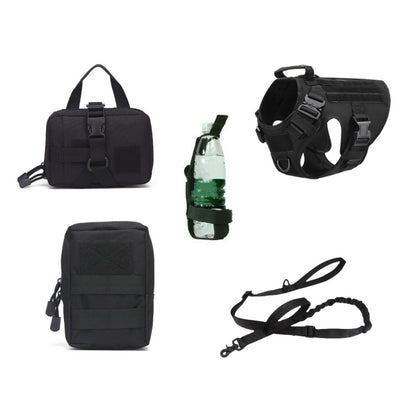 Set Tactique 5 Pièces K9 pour Chien — Harnais Vest Militaire