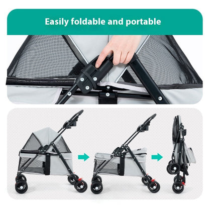 Poussette Pliable Légère pour Chien & Chat — Cabine Intégrée