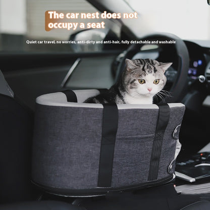 Siège Sécurité Voiture pour Chat — Nid Confortable Gris ou Beige