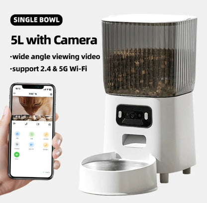 Distributeur Automatique Intelligent 5L pour Chiens et Chats – Bol Simple ou Double