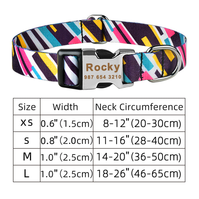 Collier Personnalisé pour Chien avec Plaque d'Identification Gravée