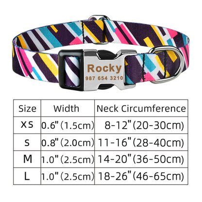 Collier Personnalisé pour Chien avec Plaque d'Identification Gravée