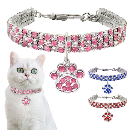 Collier Strass Élastique pour Chat et Chien