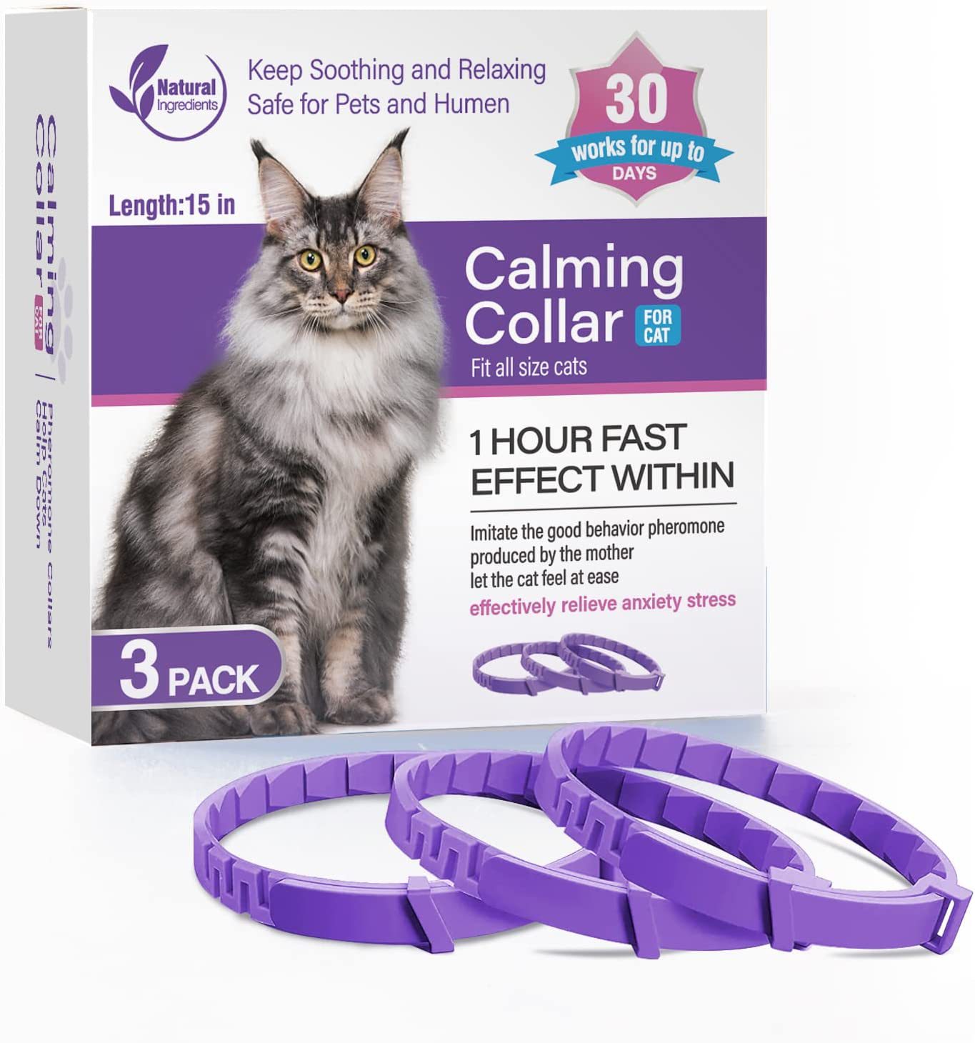 Lot de Colliers Apaisants pour Chat et Chien — Pack de 3 ou 4