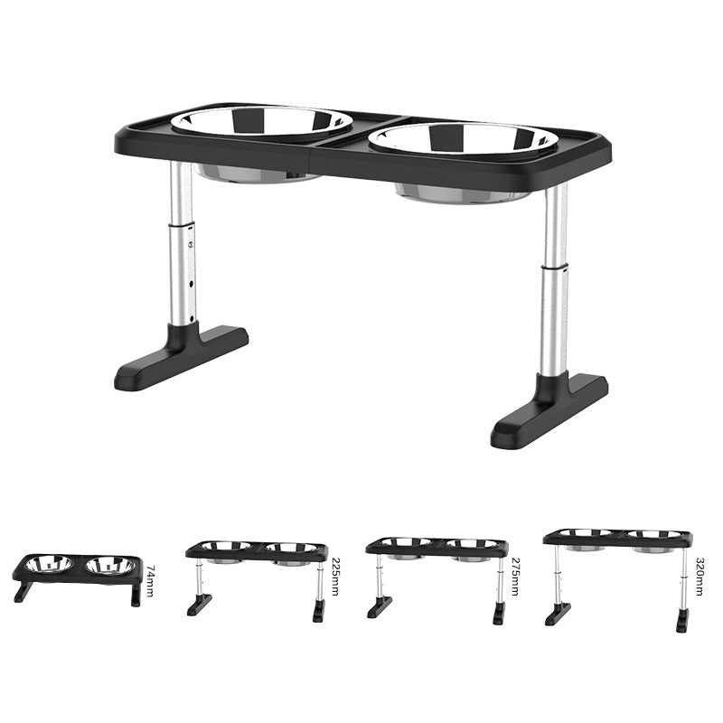 Gamelle Pliable Réglable en Hauteur pour Chien – Inox Noir