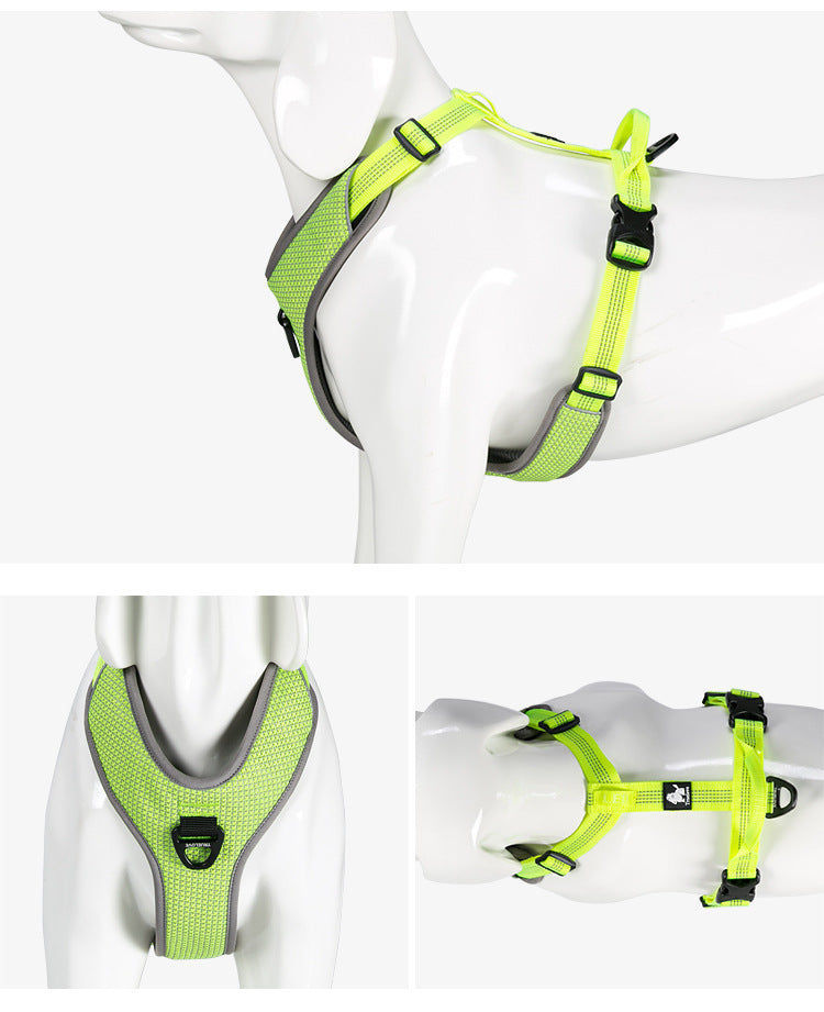 Harnais Réfléchissant Ajustable pour Chien — Nylon Anti-Fugue