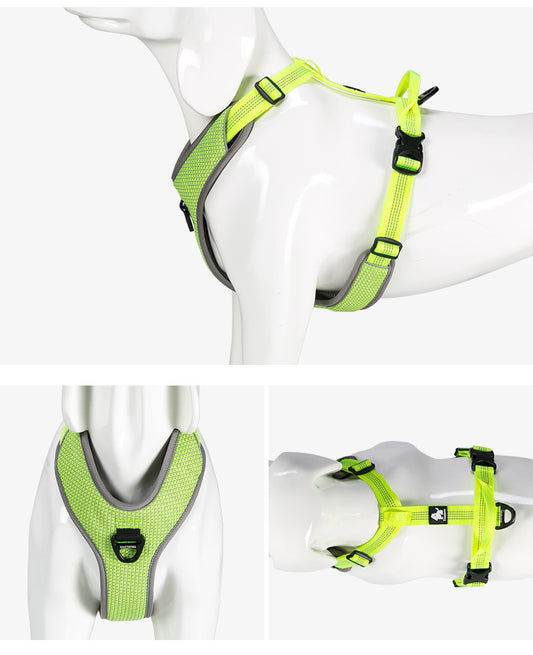 Harnais Réfléchissant Ajustable pour Chien — Nylon Anti-Fugue