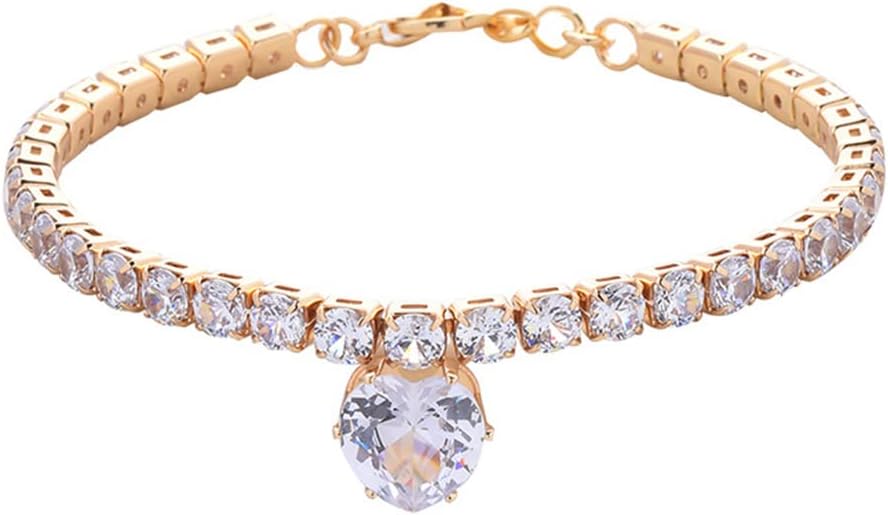 Collier Strass Cœur Scintillant pour Chat et Chien