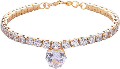 Collier Strass Cœur Scintillant pour Chat et Chien