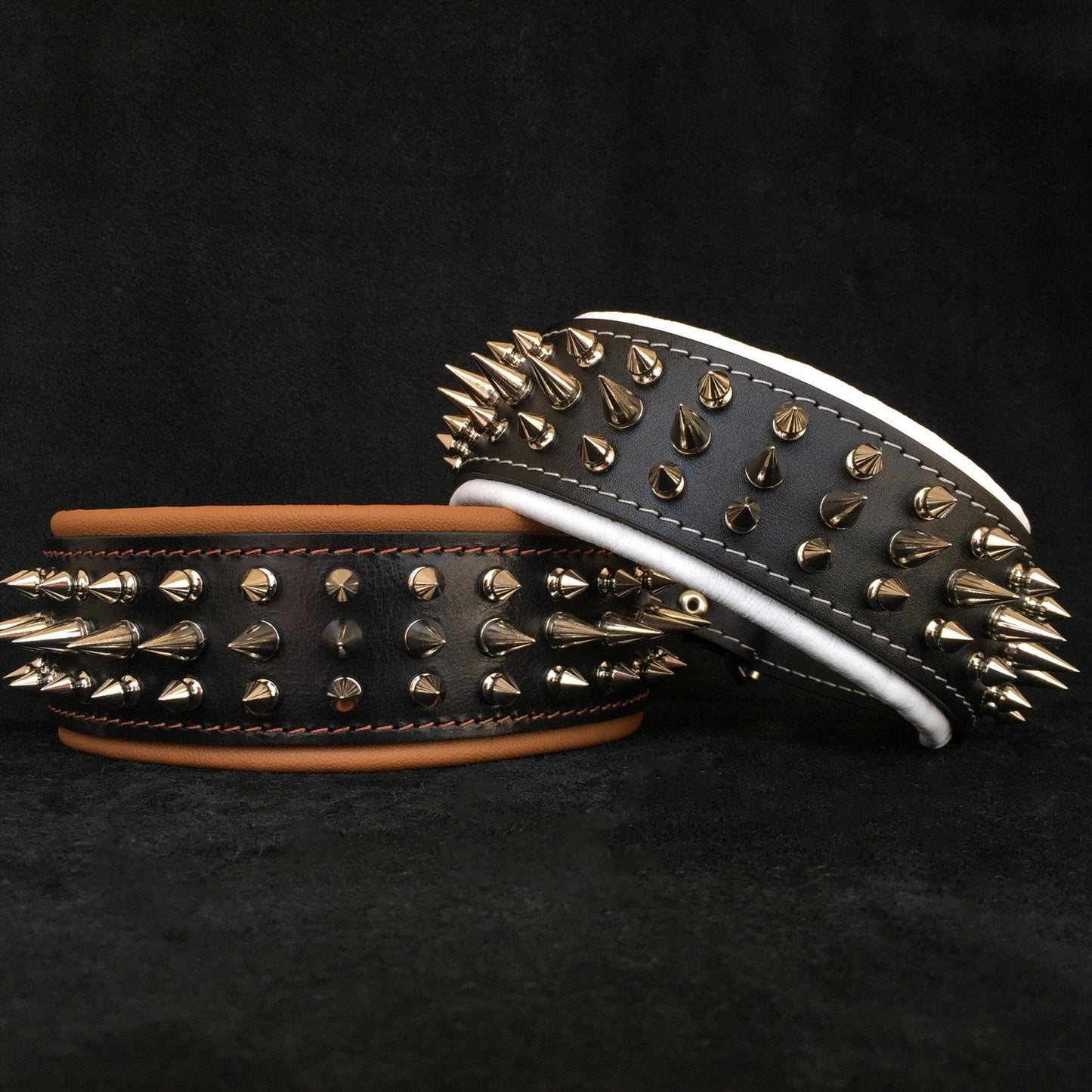 Collier "Danger" — Cuir Clouté Imposant pour Grande Race