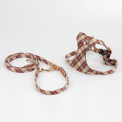 Harnais Style Débardeur pour Petit & Moyen Chien — Coton & Cuir | XS, S & M