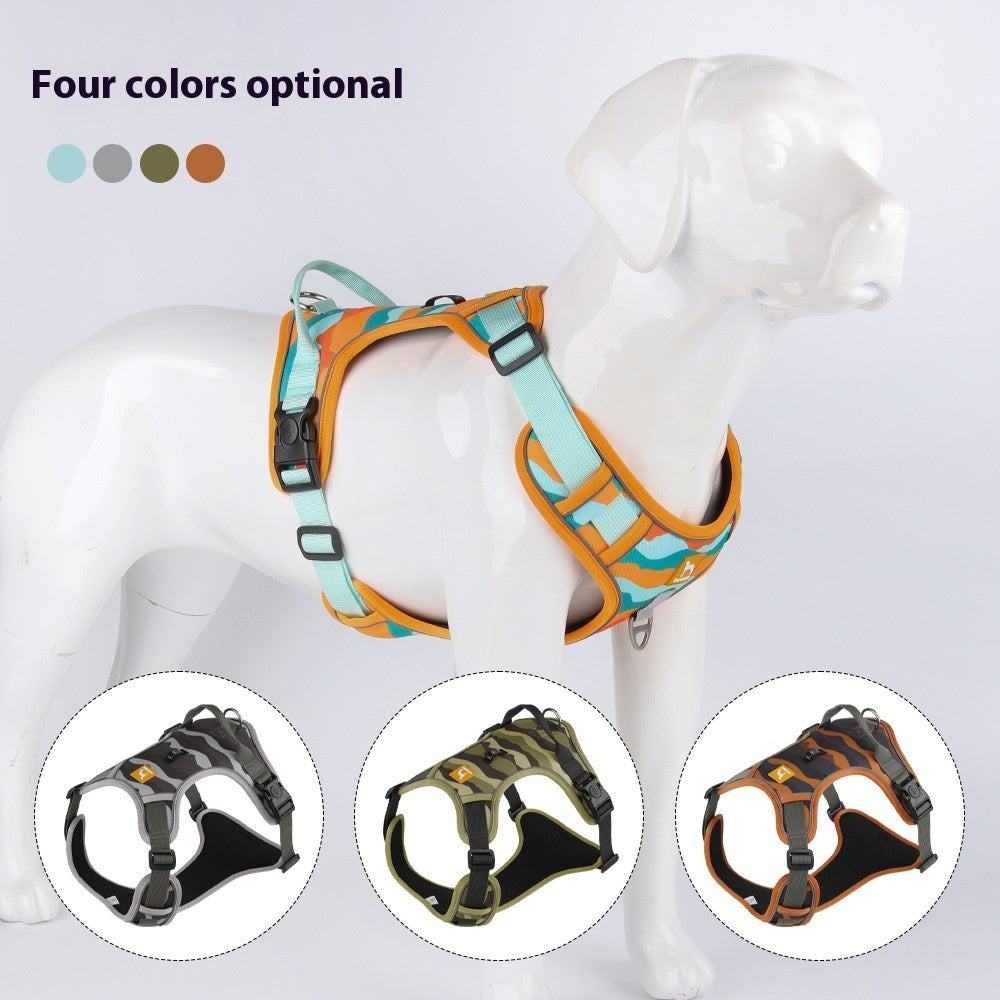 Laisse Réfléchissante Poitrine & Dos pour Chien — Tissu Oxford