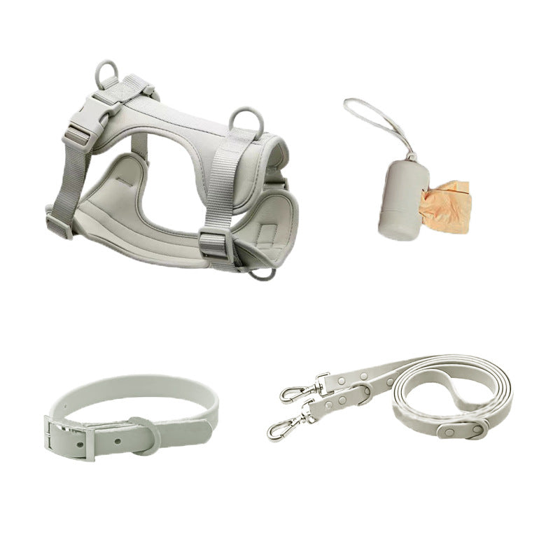Set 4 Pièces pour Chien — Collier, Laisse, Harnais & Gamelle | Imperméable