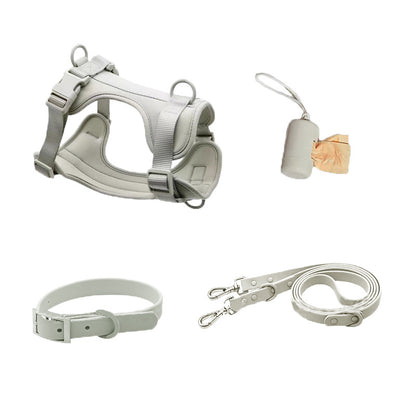 Set 4 Pièces pour Chien — Collier, Laisse, Harnais & Gamelle | Imperméable