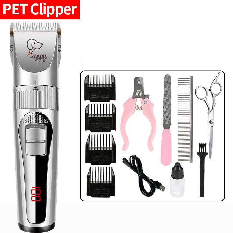 Tondeuse Électrique LCD pour Chien — Lame Céramique, Kit Complet