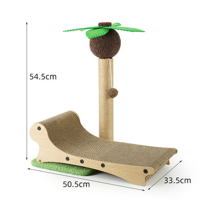 Chaise Lounge en Bois pour Chat – Griffoir & Nid Multifonction