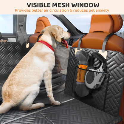 Tapis Protecteur Siège Arrière Voiture pour Chien — Tissu Noir