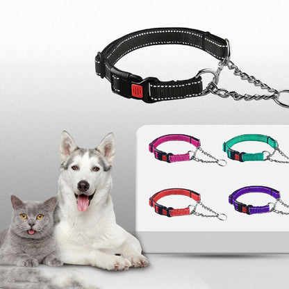 Collier Nylon Réfléchissant avec Boucle Acier Inoxydable pour Chien