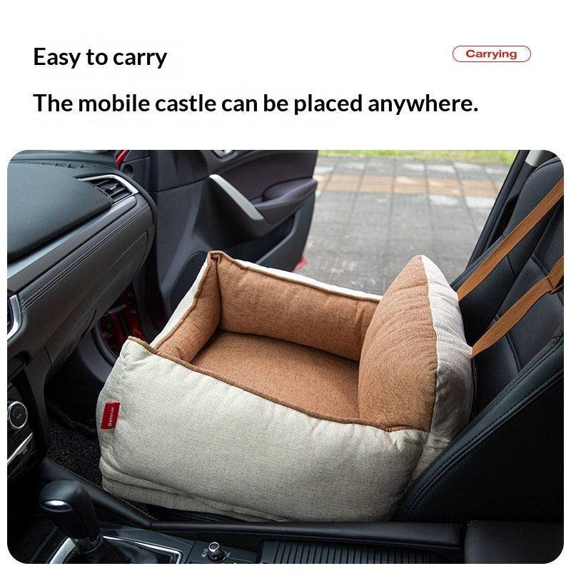Coussin Siège Avant Voiture pour Petit & Moyen Chien — 55×50×35 cm