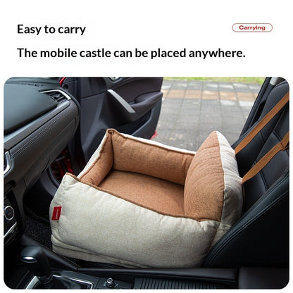 Coussin Siège Avant Voiture pour Petit & Moyen Chien — 55×50×35 cm