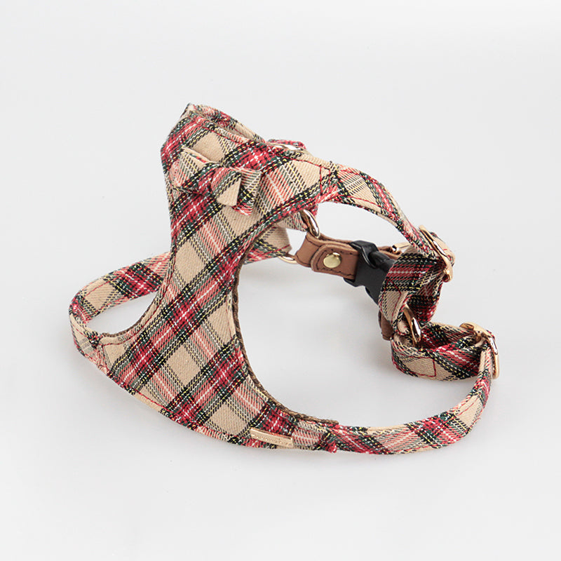 Harnais Style Débardeur pour Petit & Moyen Chien — Coton & Cuir | XS, S & M