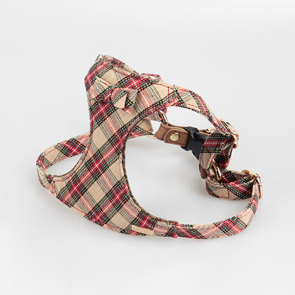 Harnais Style Débardeur pour Petit & Moyen Chien — Coton & Cuir | XS, S & M