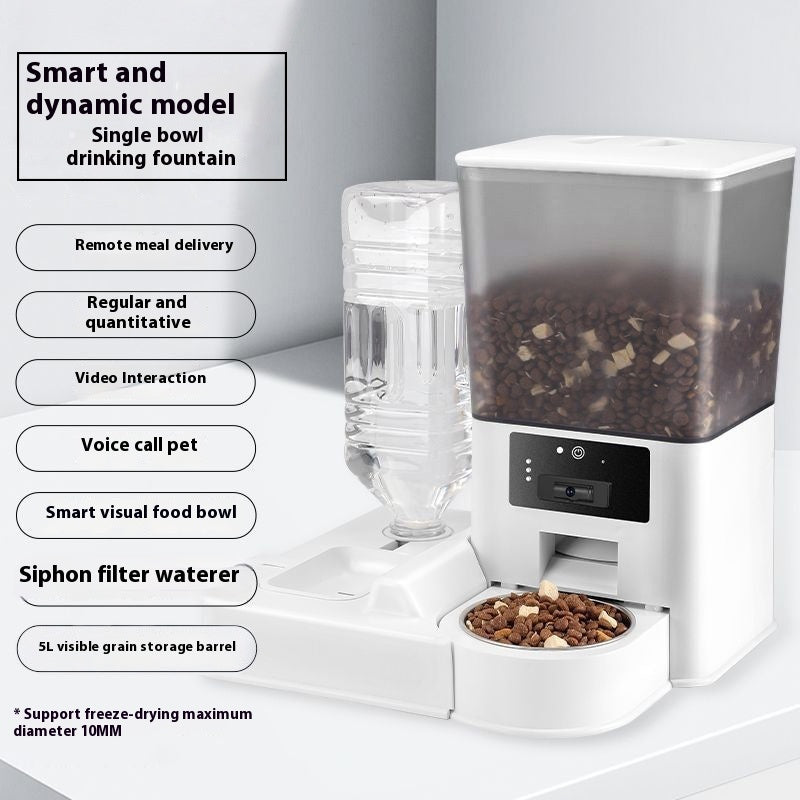 Fontaine & Distributeur Intelligent 5L pour Chiens et Chats – Bol Inox