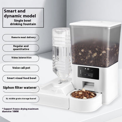 Fontaine & Distributeur Intelligent 5L pour Chiens et Chats – Bol Inox