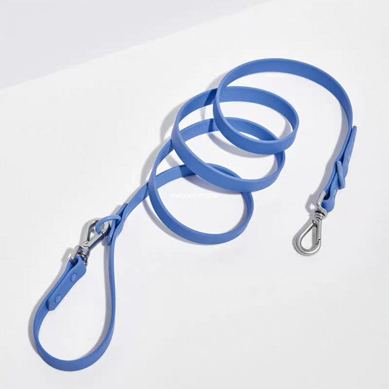 Laisse Imperméable Macaron pour Chien — Nylon Enduit Élastique