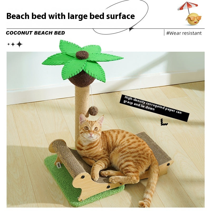 Chaise Lounge en Bois pour Chat – Griffoir & Nid Multifonction