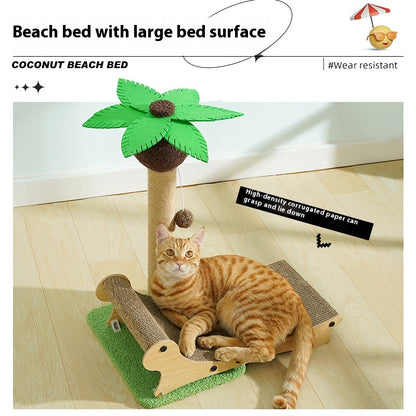 Chaise Lounge en Bois pour Chat – Griffoir & Nid Multifonction