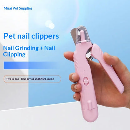 Coupe-Ongles Électrique LED 2-en-1 pour Chat & Chien — 3 Couleurs