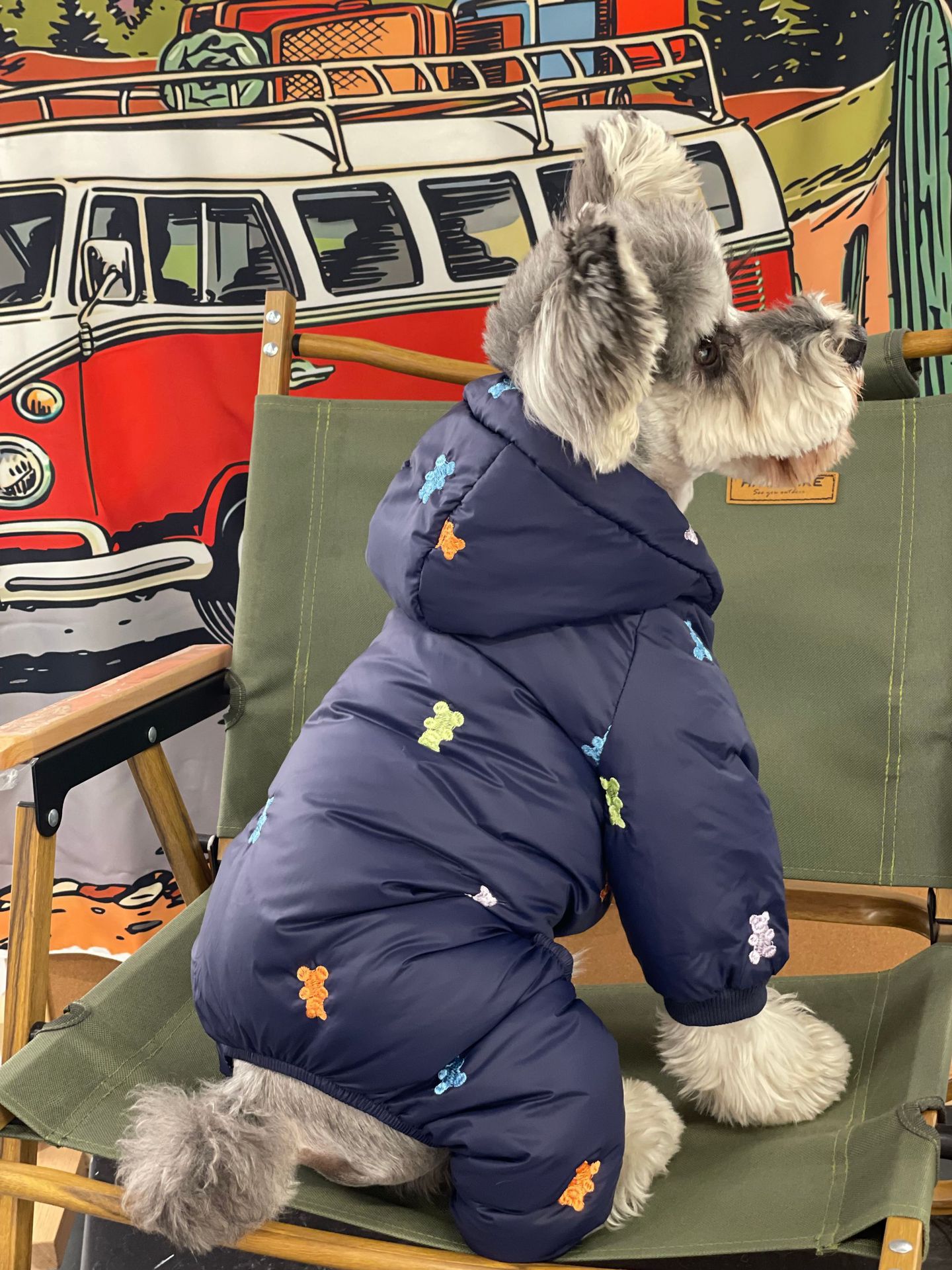 Doudoune à Capuche pour Chien – Chaude, 4 Pattes, Polyester Rembourré