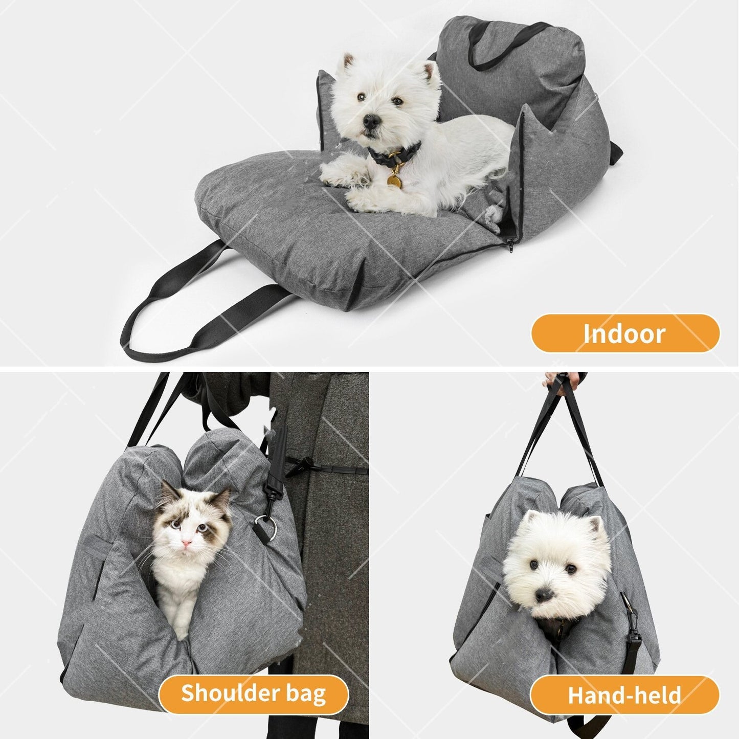 Niche Voiture Lavable & Détachable pour Chien — 60×50×38 cm
