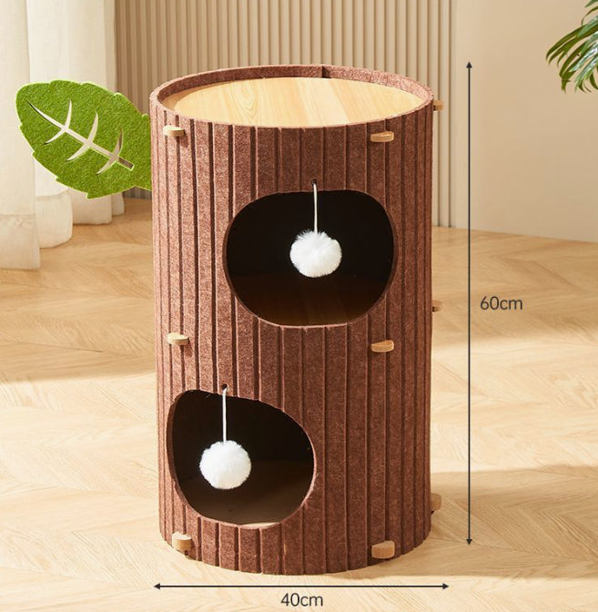 Arbre à Chat en Feutre – Nid Douillet Multiétagé Toutes Saisons