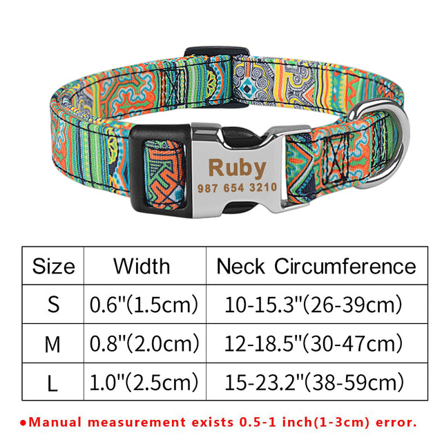 Collier Personnalisé pour Chien avec Plaque d'Identification Gravée