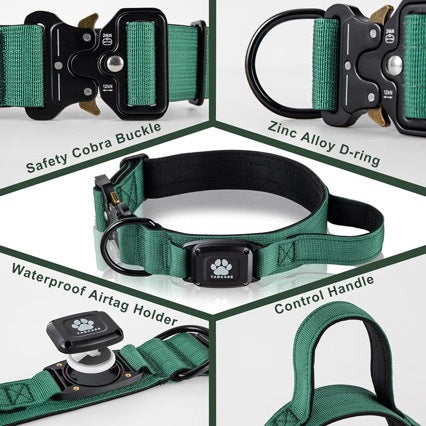 Collier Tactique Ajustable pour Grand Chien — Anti-Fugue