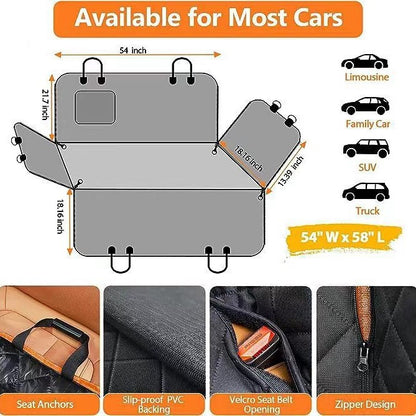 Tapis Voiture Anti-Morsure Imperméable pour Chien — Avec Poche 137×147 cm