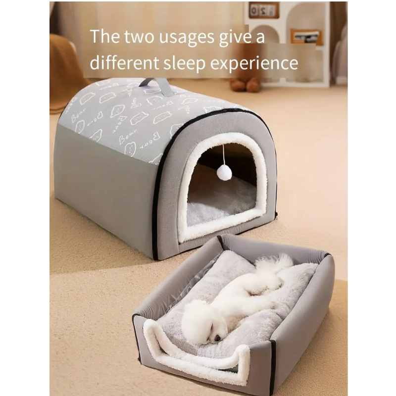 Warm Enclosed Dog Bed for All Seasons-1