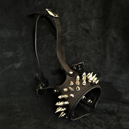 Muselière "Danger" — Cuir Robuste pour Grande Race