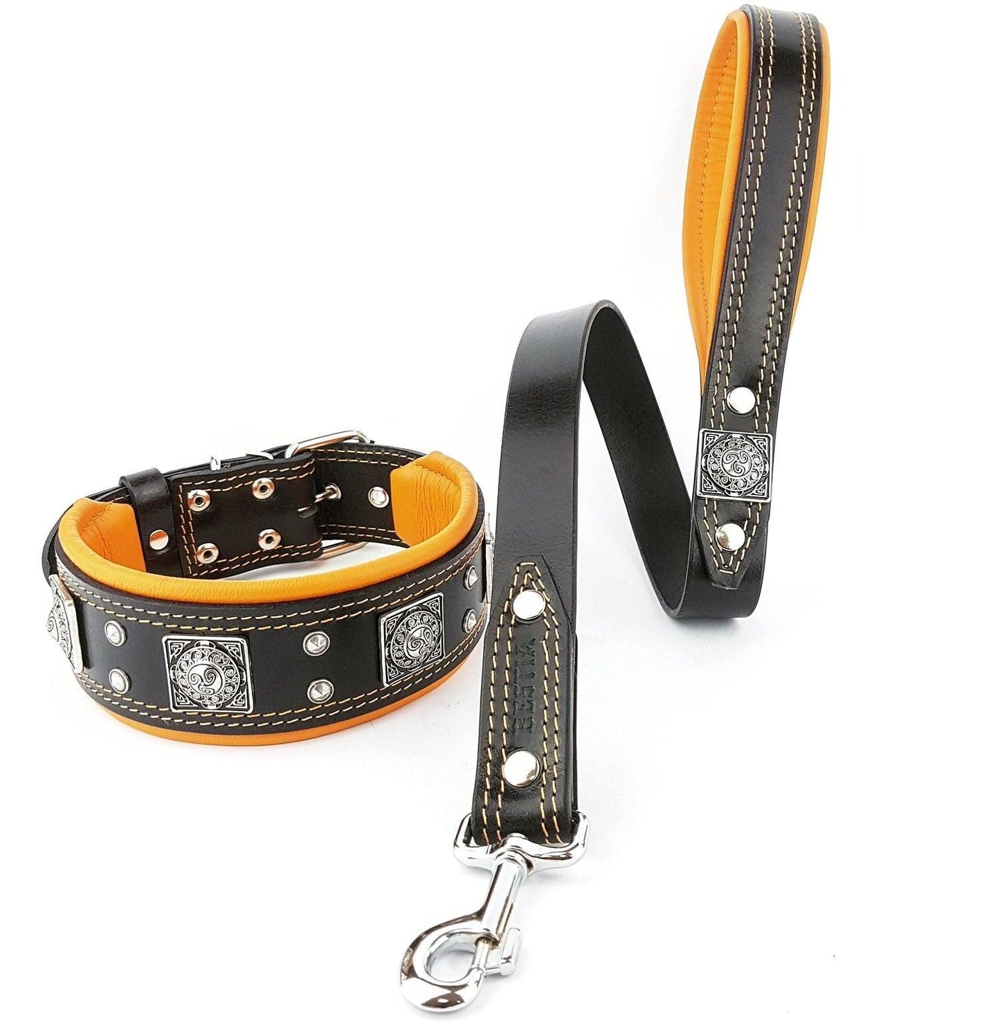 Collier "Eros" en Cuir Véritable pour Grand Chien — Rembourré & Artisanal