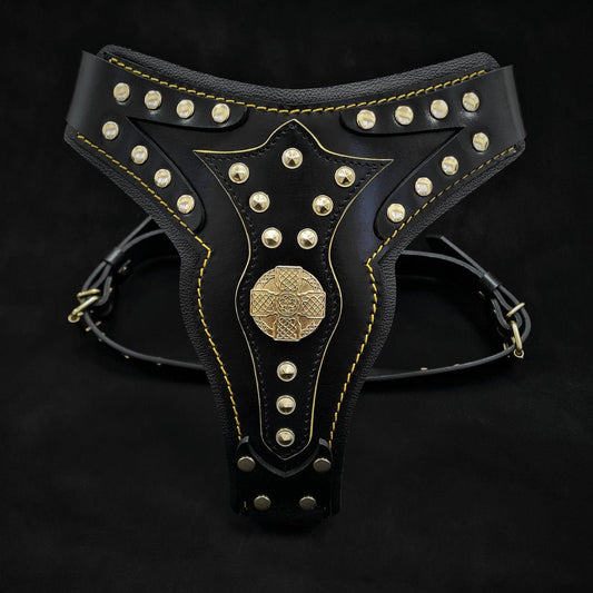 Harnais "Maximus" V2 — Cuir Premium Toutes Races